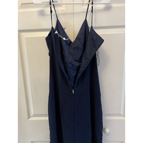 Trina Turk Women's Starry Navy Blue Dress Draped Crepe Tie Front  Size 6 NWT - Picture 11 of 13